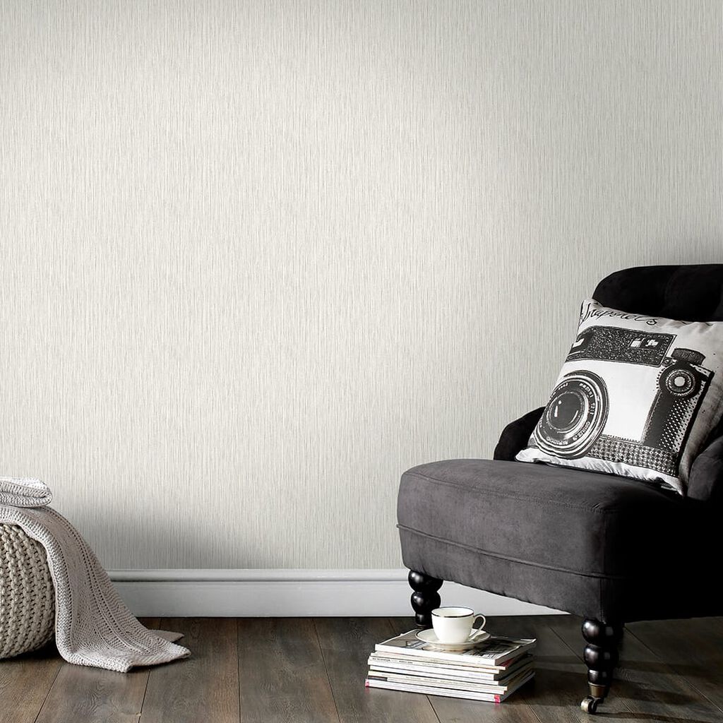 Grasscloth Natural Cream Wallpaper 101448 by Boutique