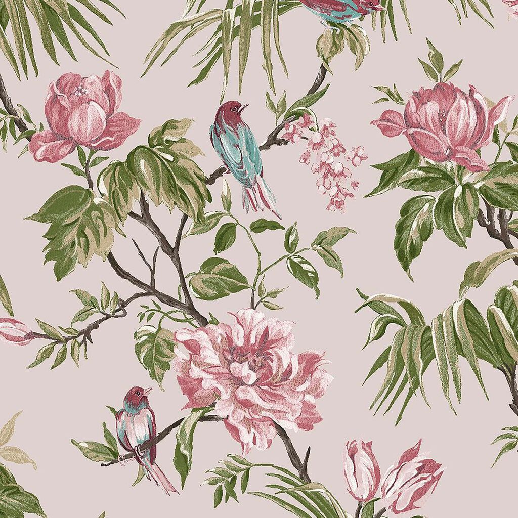 Birds & Blooms Mauve Wallpaper 118255 by Next
