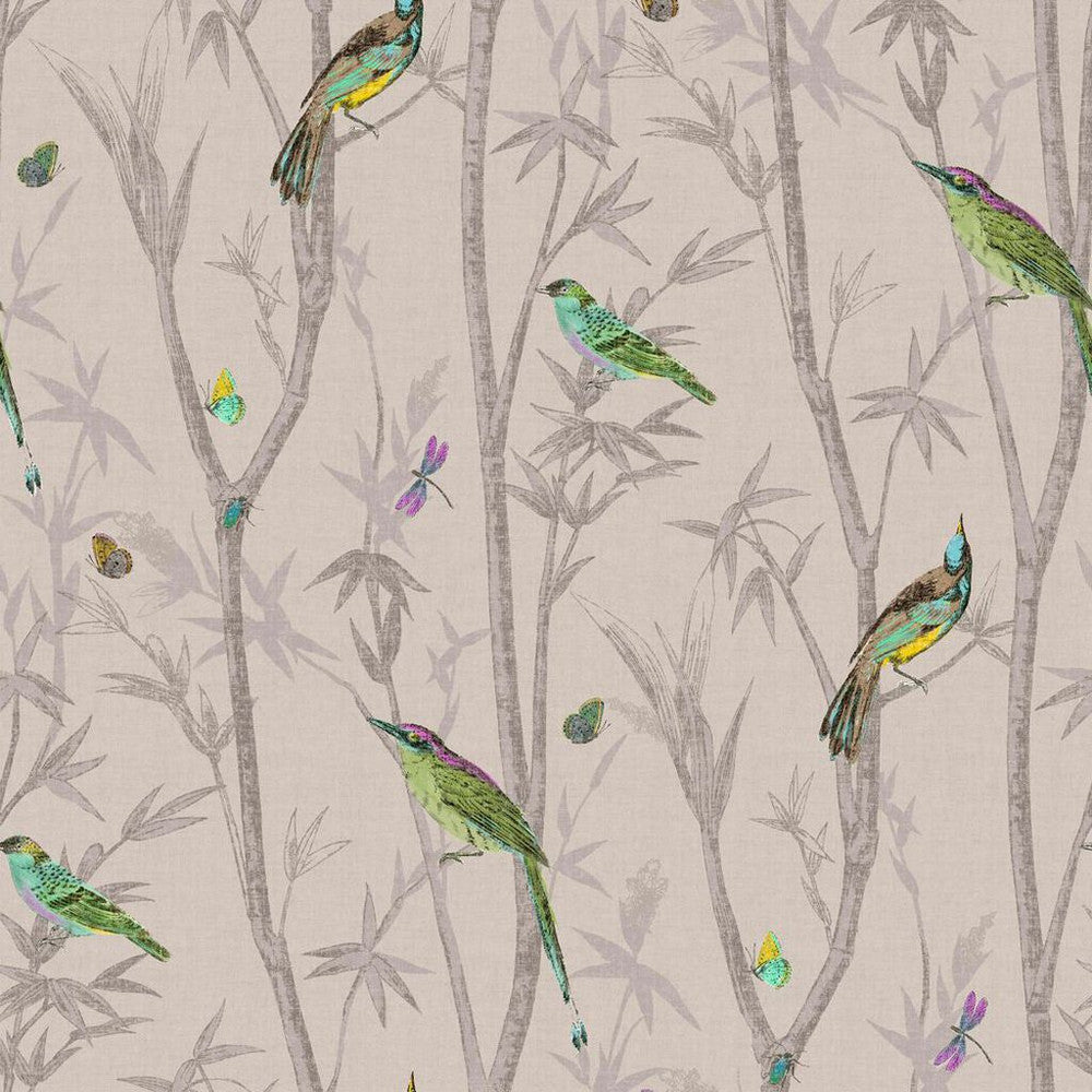 Chinoiserie Bird Trail Natural Natural Wallpaper 118266 by Next
