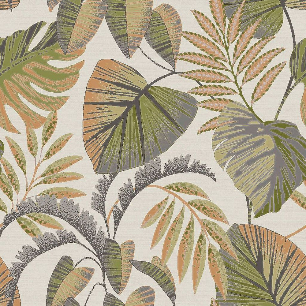 Jungle Leaves Orange Wallpaper 118296 by Next