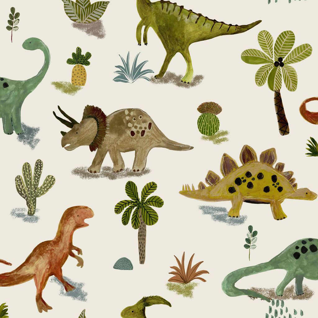 Natural Prehistoric Dinosaur & Friends Natural Wallpaper 118331 by Next