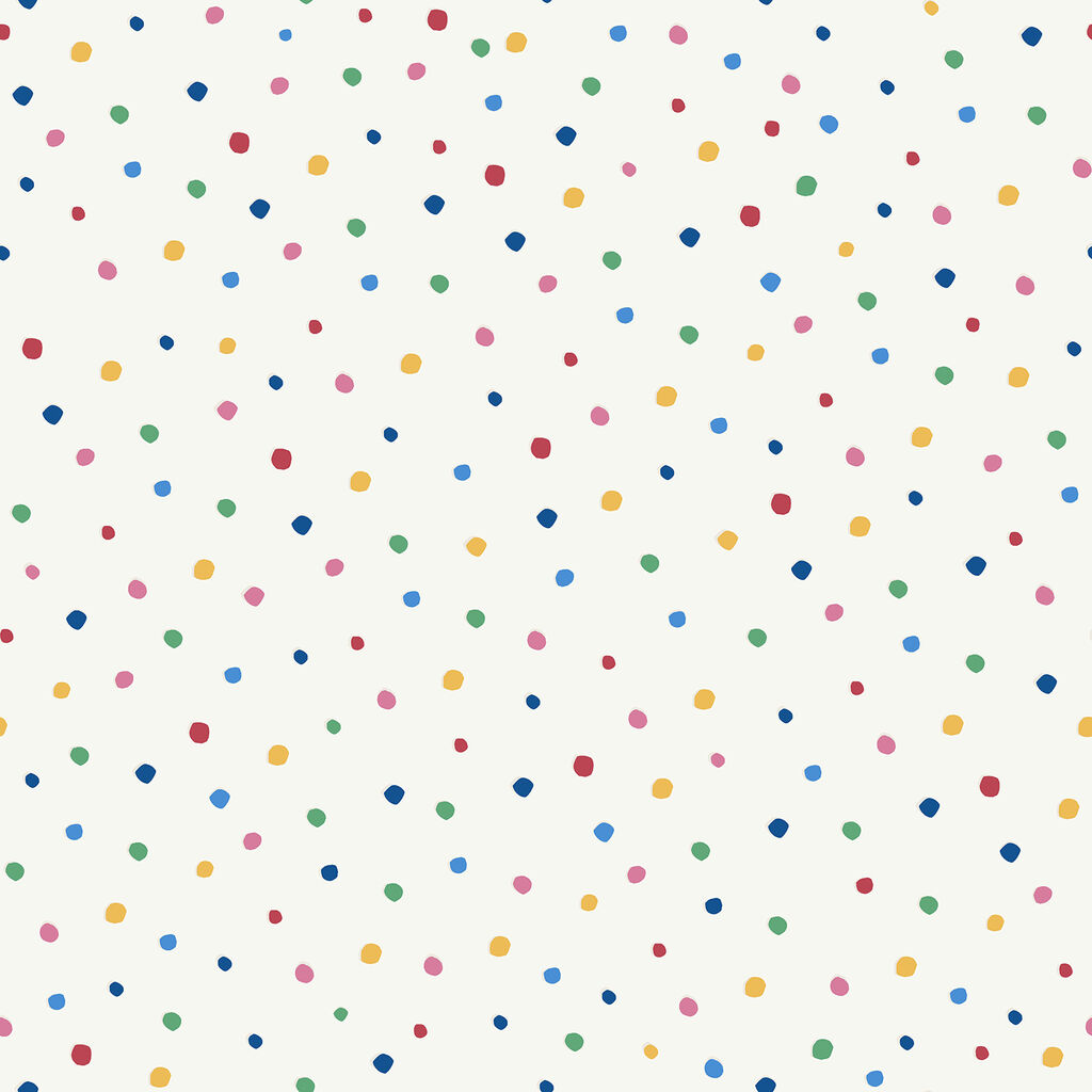 Lynx Multi Spot White / Rainbow Multi Wallpaper 118586 by Joules