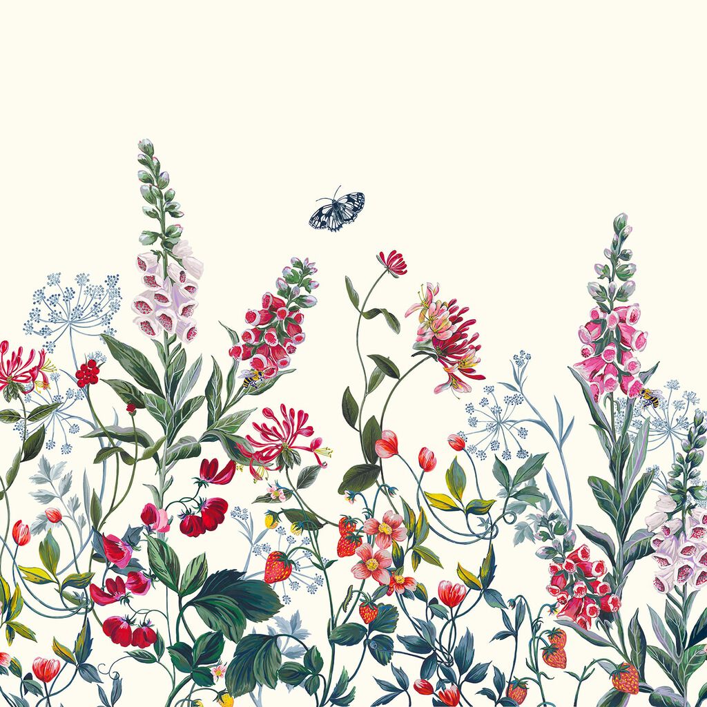 Permaculture Garden Crème Mural Multi Wallpaper 118589 by Joules