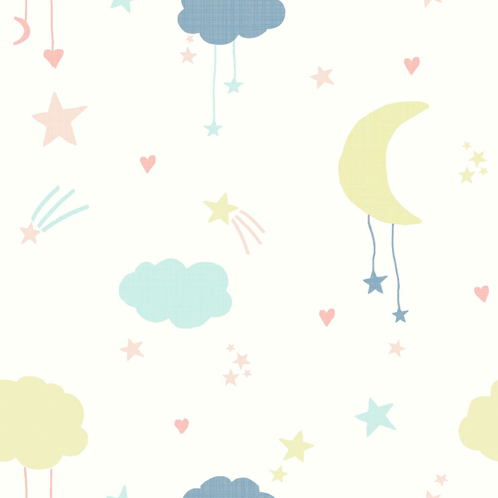 Moon & Stars Pastel Wallpaper 118593 by Next