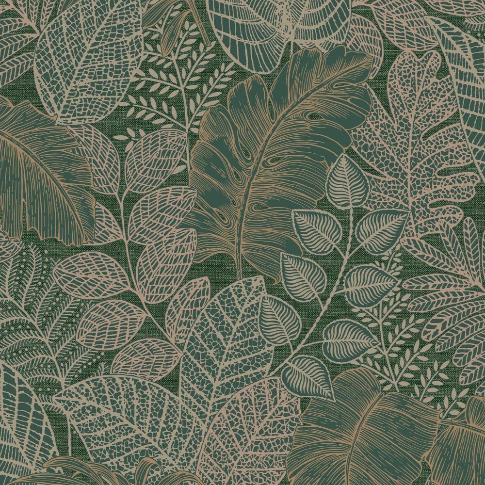 Scattered Leaves Forest Green Wallpaper 122423 by Superfresco Easy