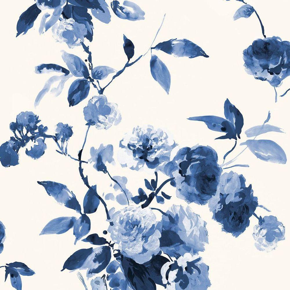 Boho Bloom Crème Blue Wallpaper 118561 by Joules