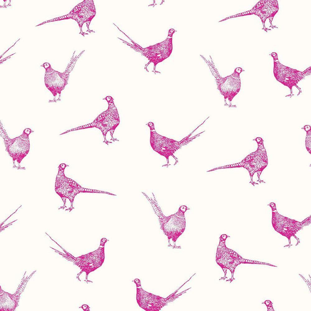 Flirty Pheasants Truly Pink Pink Wallpaper 118551 by Joules