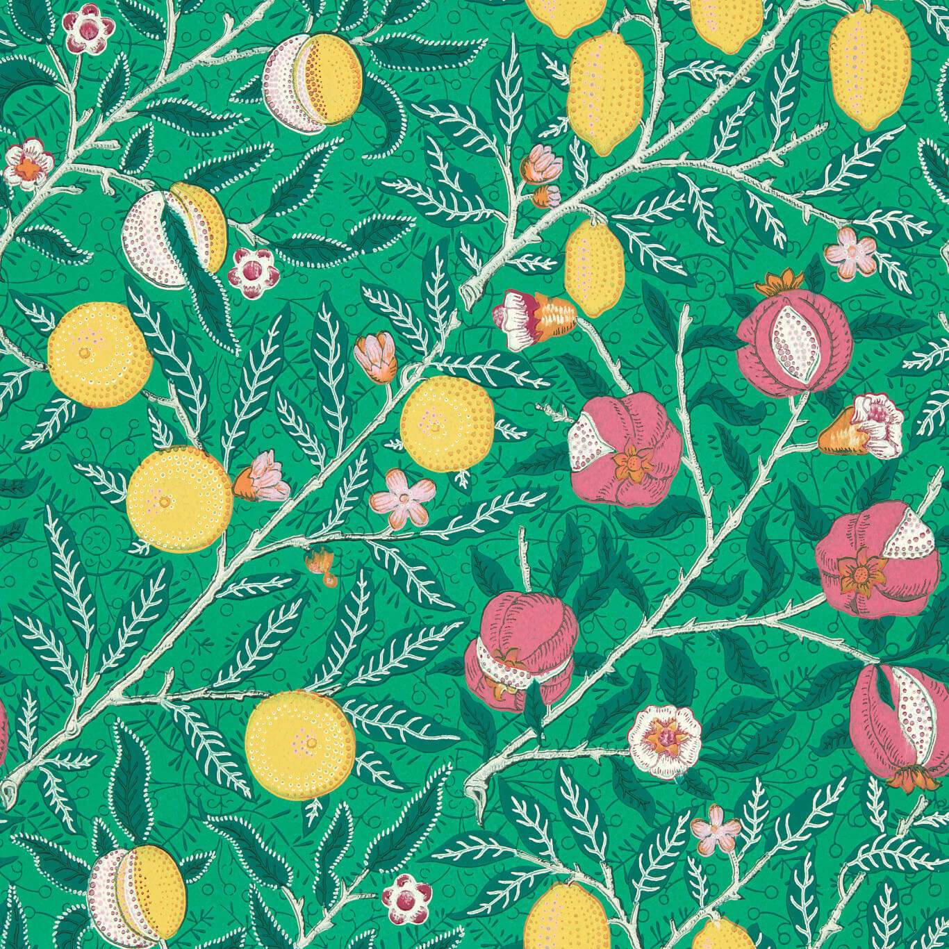 Fruit Tangled Green Wallpaper AARC510018 by Morris & Co