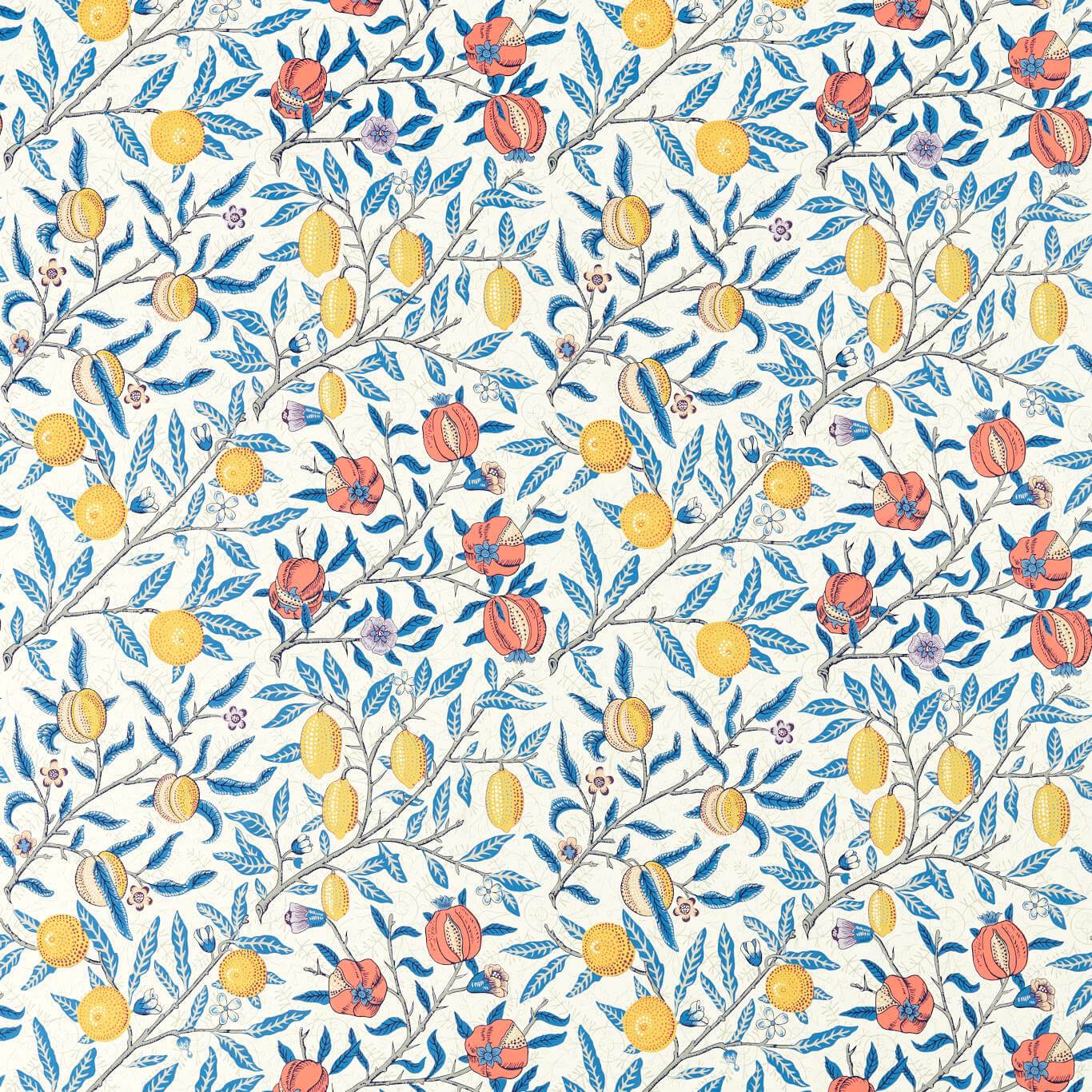 Fruits Paradise Blue Fabric By Morris & Co