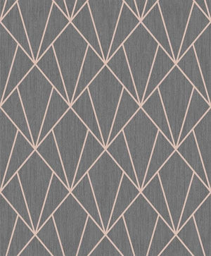 Charcoal & Rose Gold Indra Wallpaper 154105 by Muriva