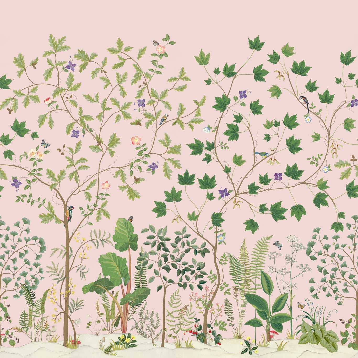 Sycamore & Oak Wild Rose Wallpaper DABW217213 by Sanderson