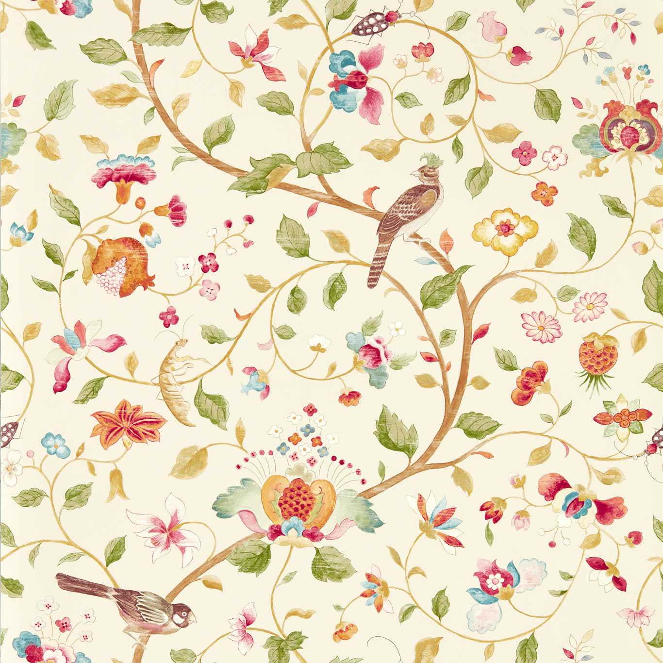 Arils Garden Olive/Mulberry Wallpaper DABW217238 by Sanderson