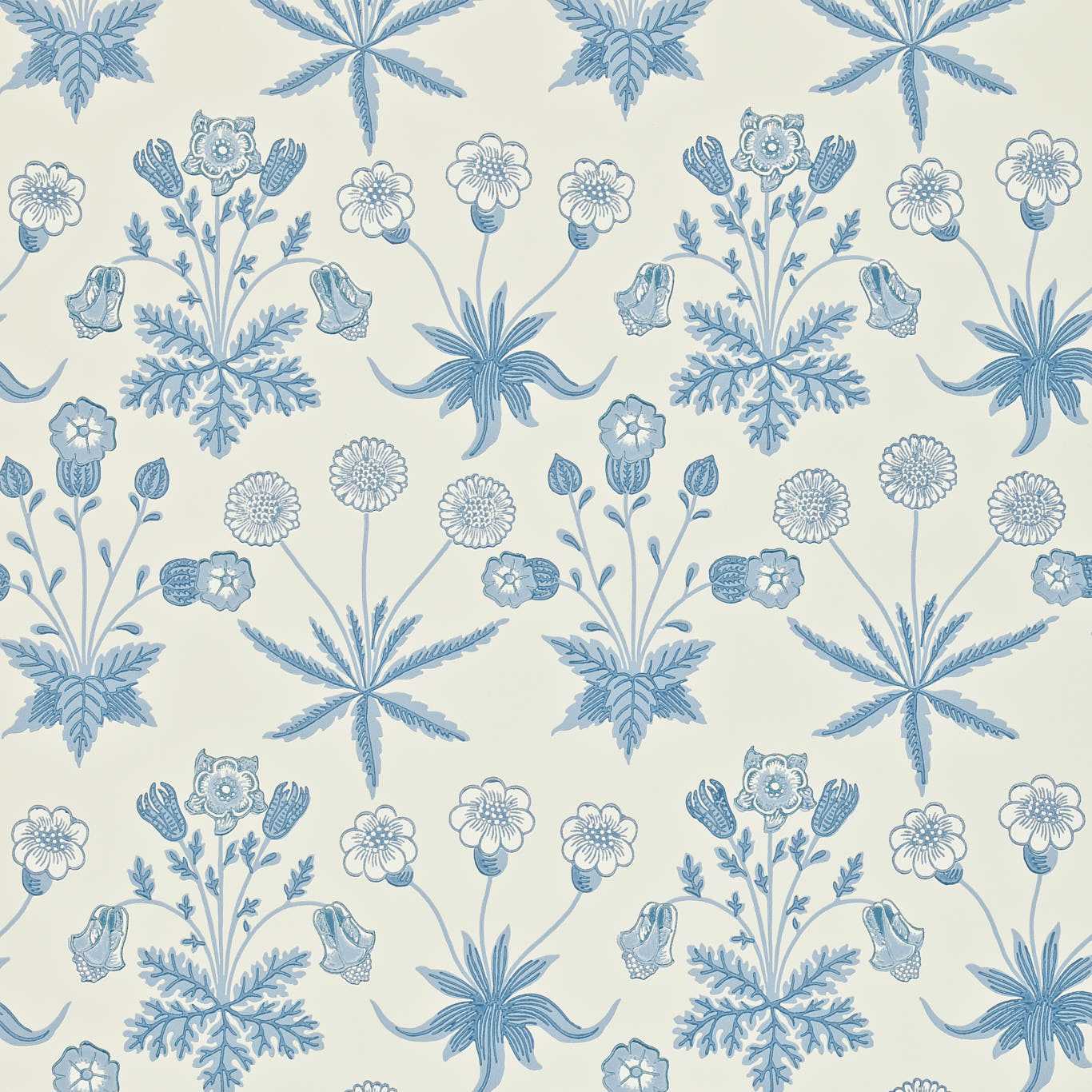Daisy Blue/Ivory Wallpaper DARW212561 by Morris & Co
