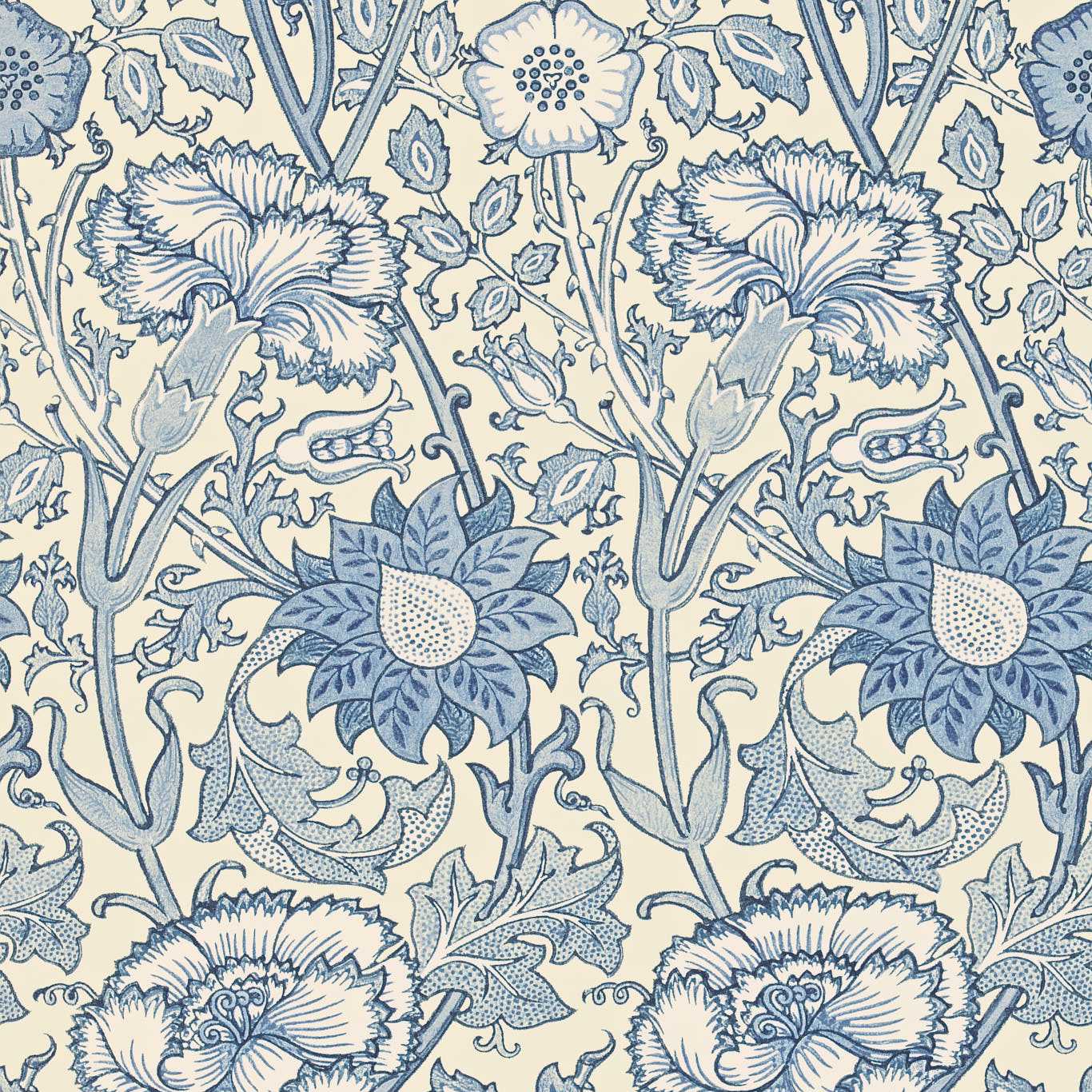 Pink & Rose Indigo Wallpaper DARW212567 by Morris & Co