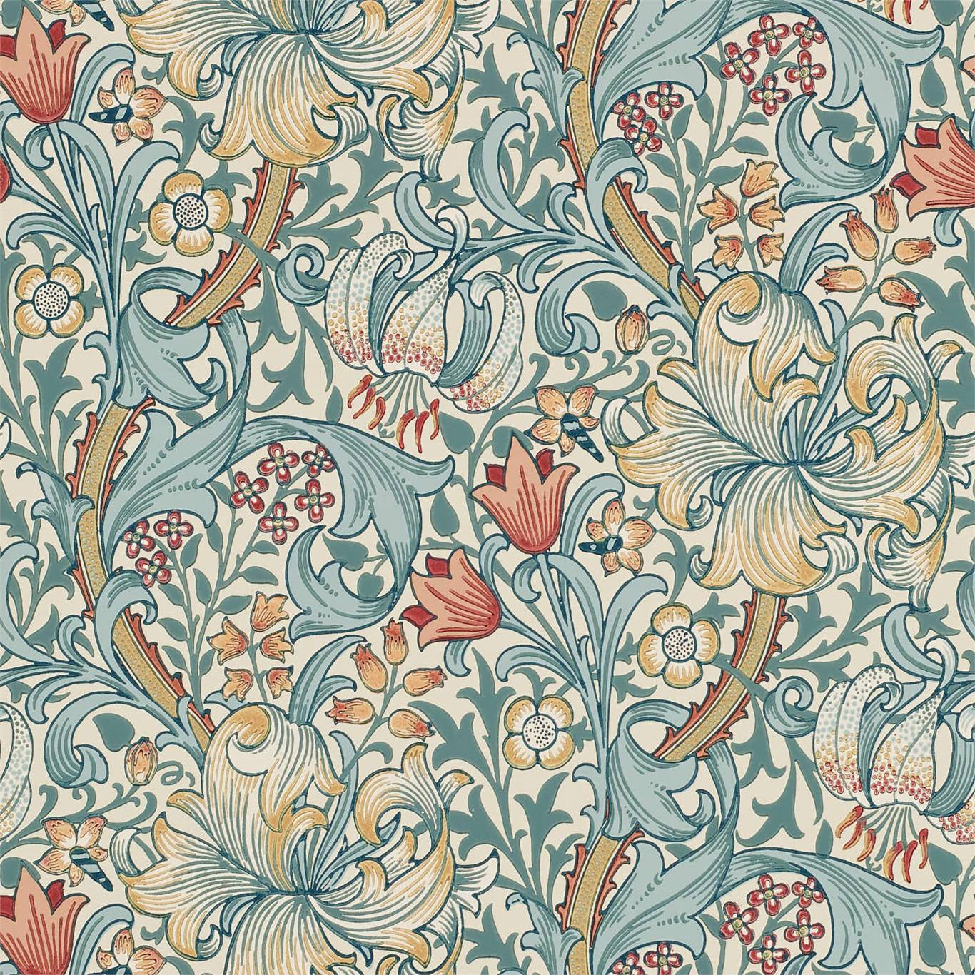 Golden Lily Slate/Manilla Wallpaper DCMW216818 by Morris & Co
