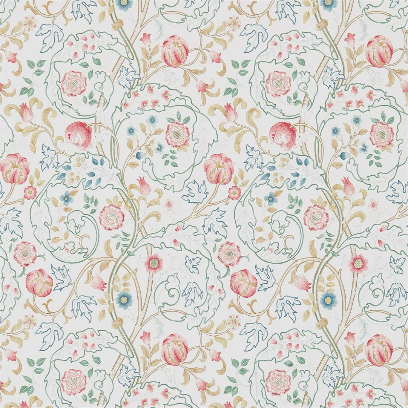 Mary Isobel Pink/Ivory Wallpaper DCMW216839 by Morris & Co
