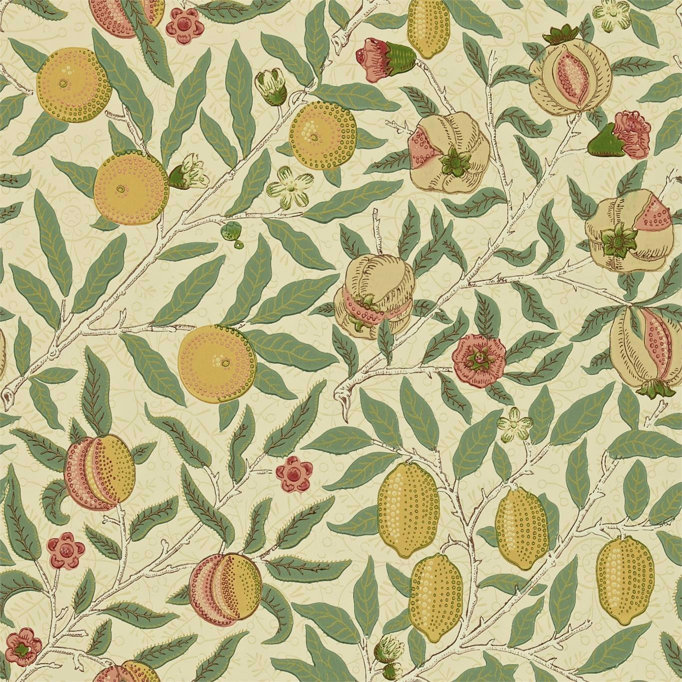 Fruit Beige/Gold/Coral Wallpaper DCMW216859 by Morris & Co