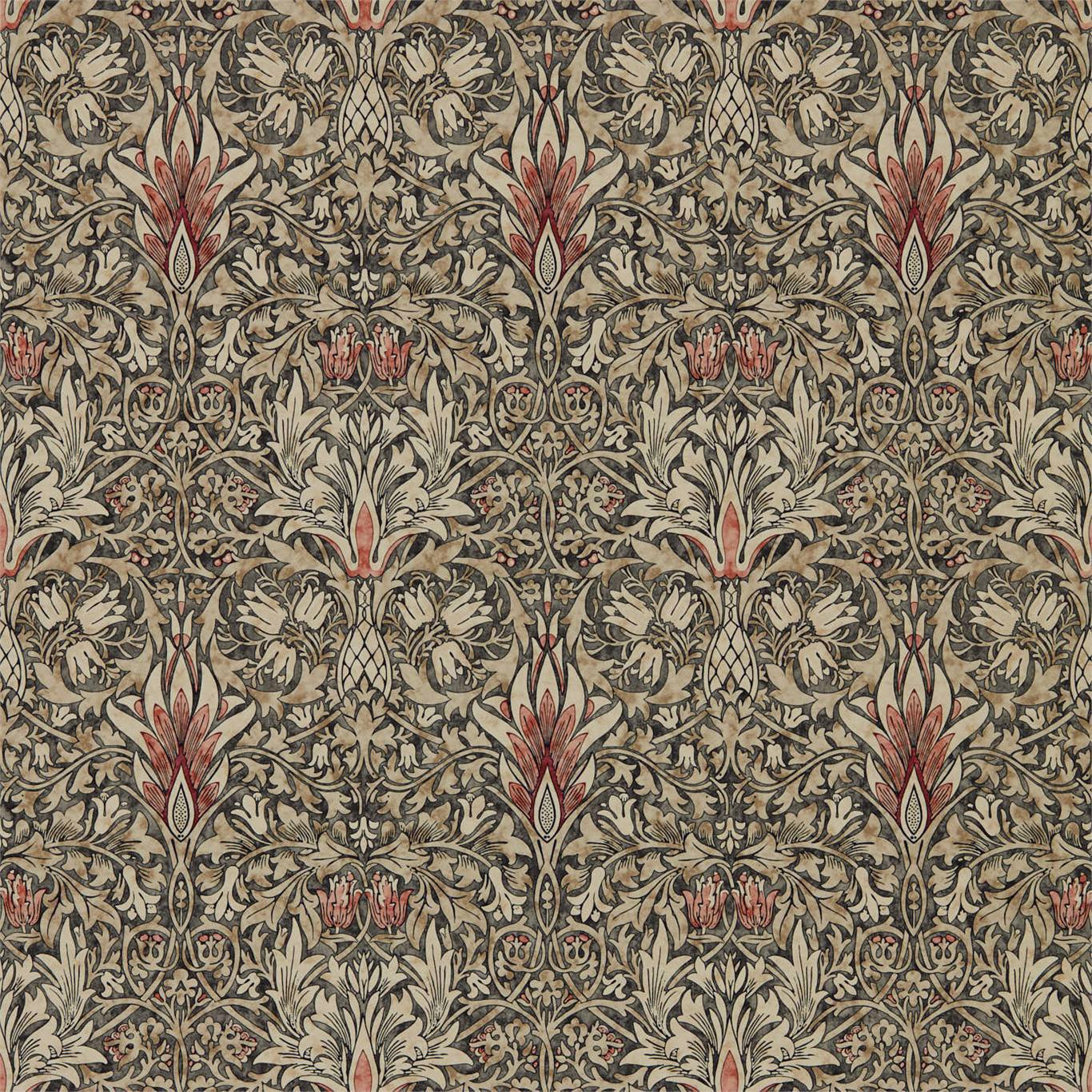Snakeshead Charcoal/Spice Wallpaper DCMW216870 by Morris & Co