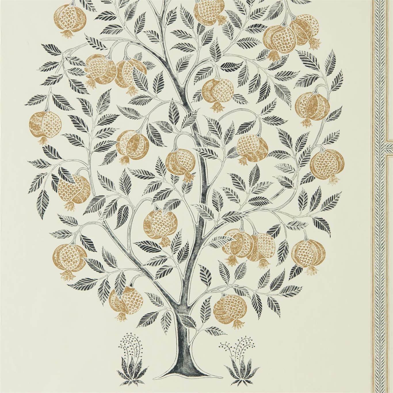 Anaar Tree Charcoal/Gold Wallpaper DCPW216791 by Sanderson