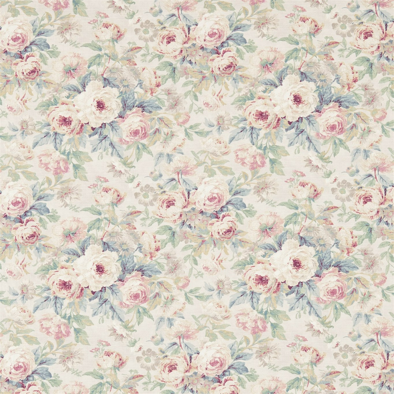Amelia Rose Wedgwood/Rose Fabric By Sanderson