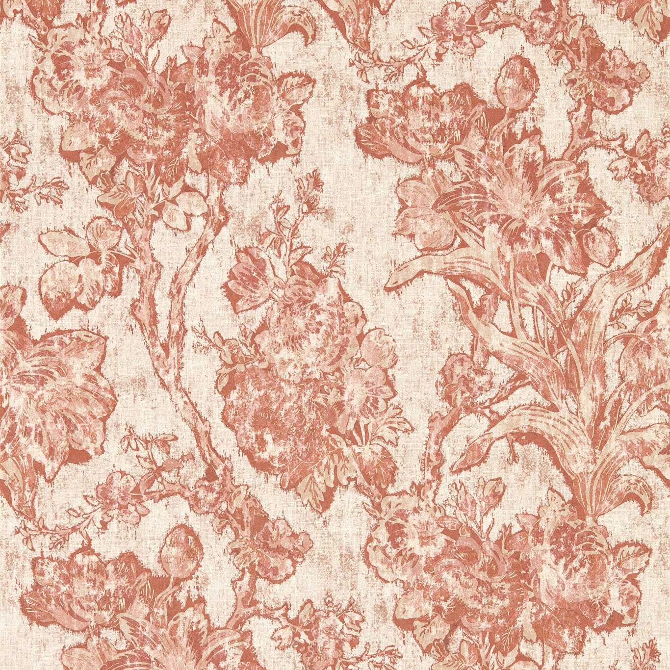Fringed Tulip Toile Putty Wallpaper DGDW217324 by Sanderson