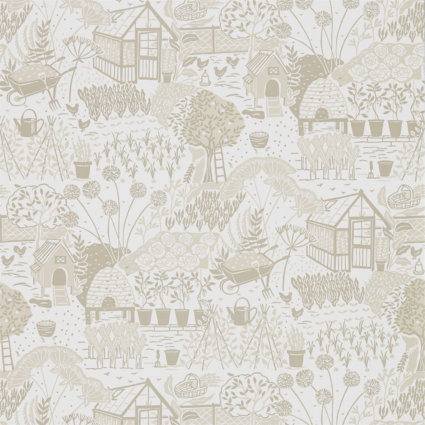 The Allotment Linen Wallpaper DHPO216353 by Sanderson