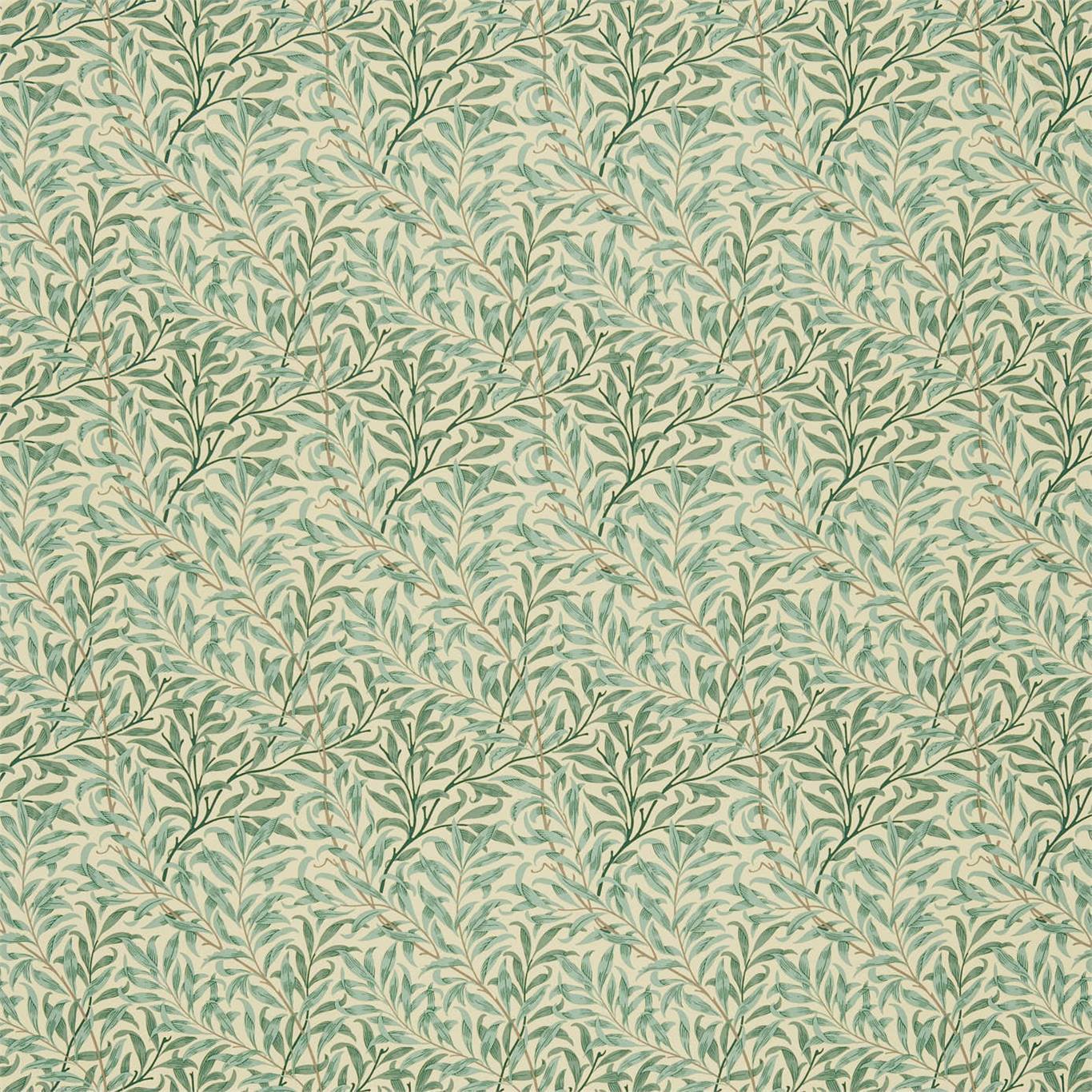 Willow Bough Cream/Pale Green Fabric By Morris & Co