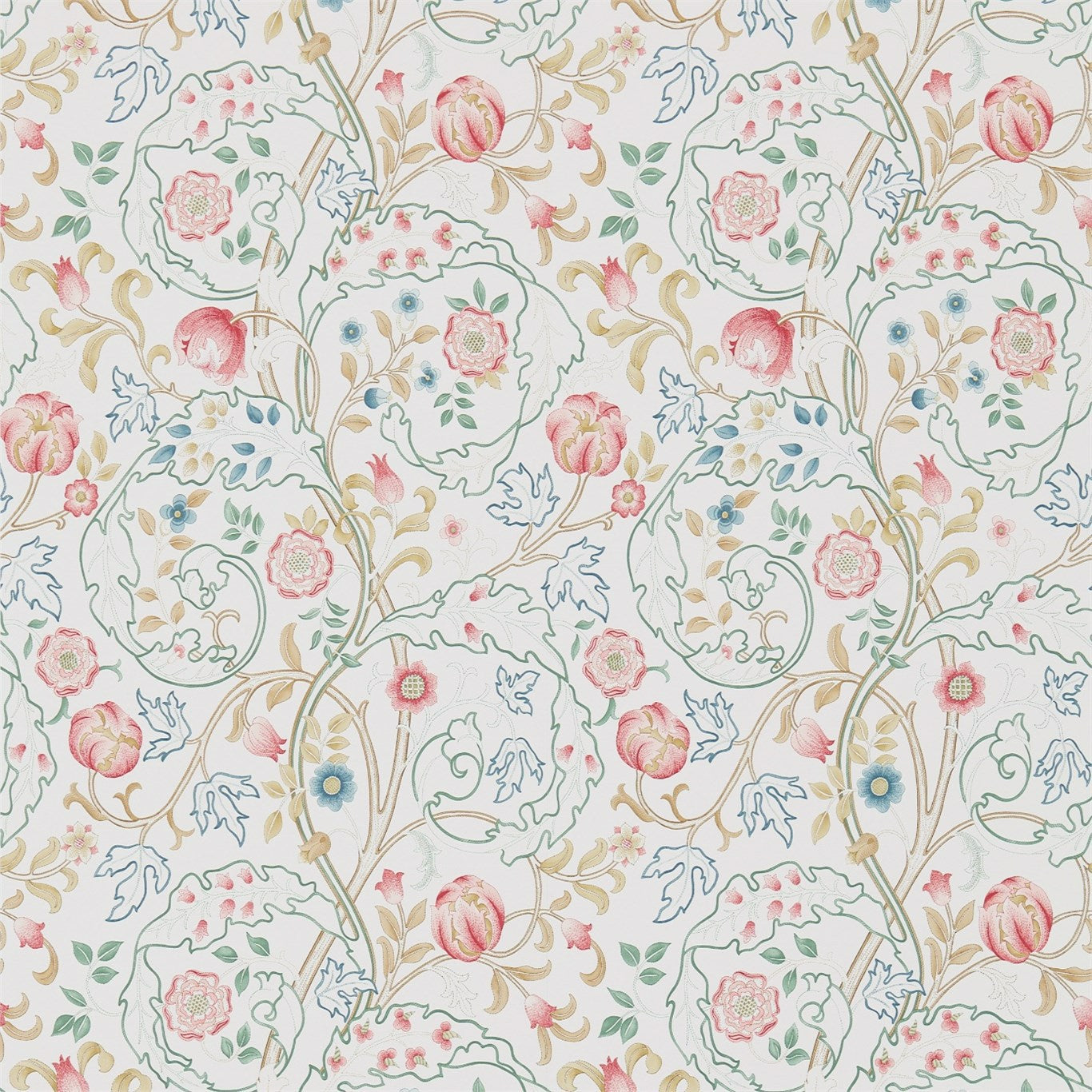 Mary Isobel Pink/Ivory Wallpaper DM3W214728 by Morris & Co