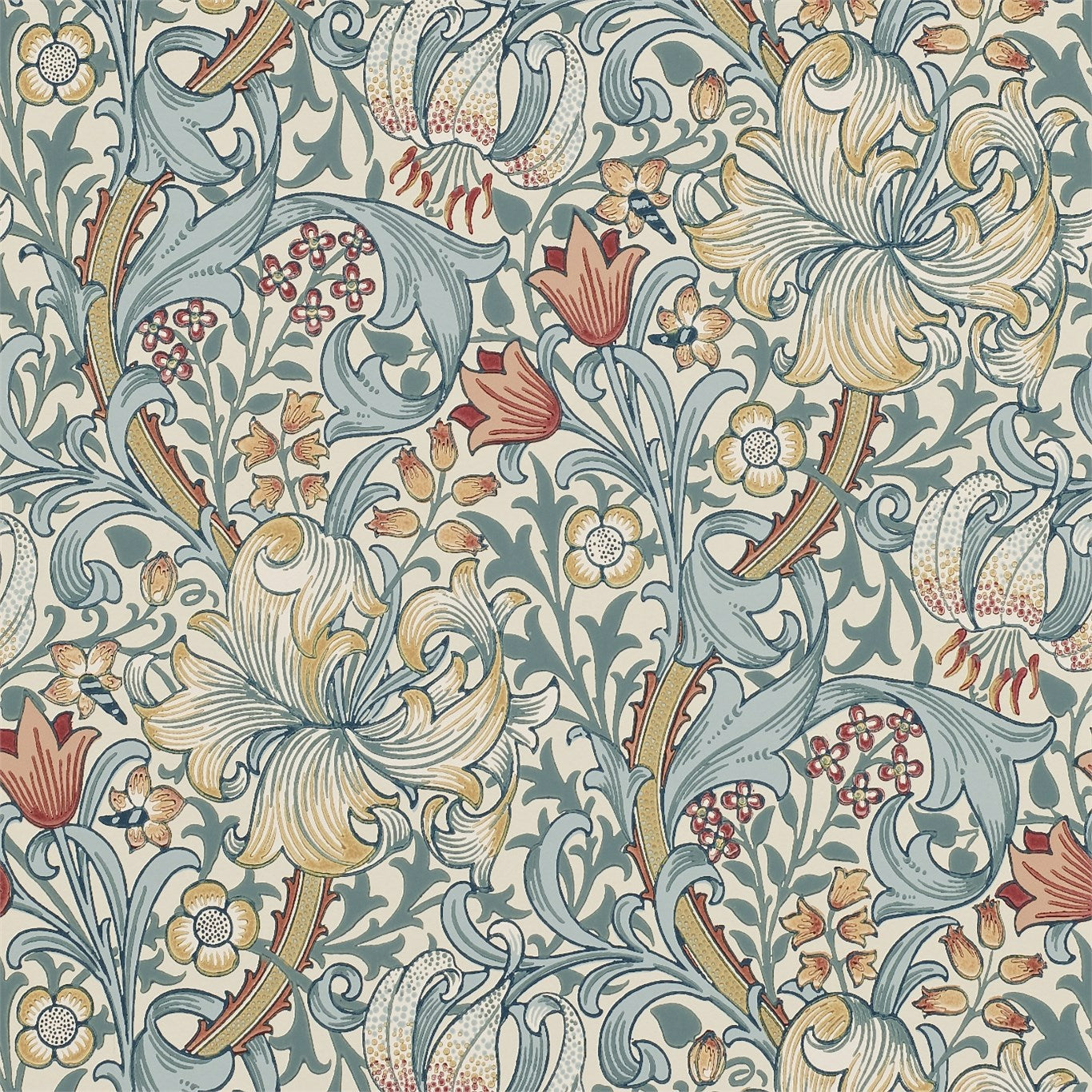 Golden Lily Slate/Manilla Wallpaper DM6P210401 by Morris & Co
