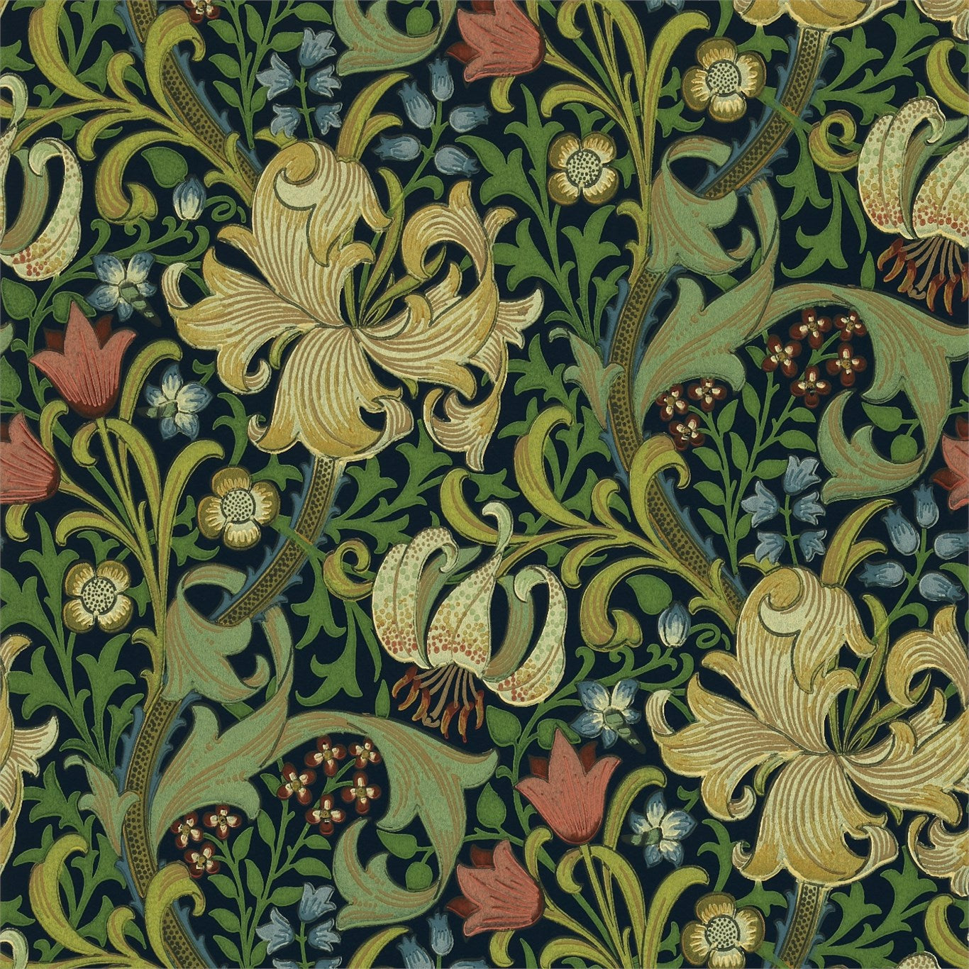 William Morris Golden Lily Wallpaper DMCW210429 by Morris & Co