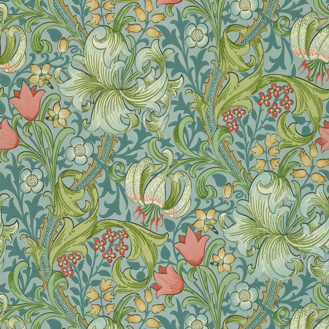 Golden Lily Mineral Wallpaper DMCW210430 by Morris & Co