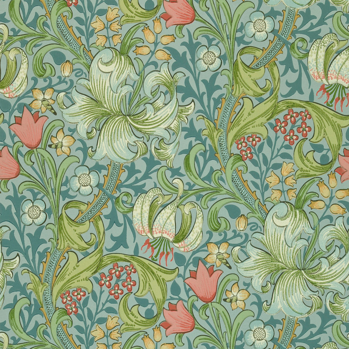 Golden Lily Mineral Wallpaper DMI1G3103 by Morris & Co