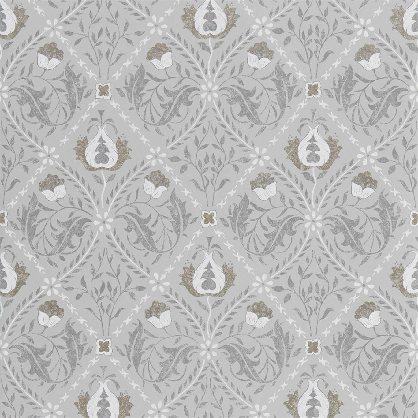 Pure Trellis Lightish Grey Wallpaper DMPN216528 by Morris & Co
