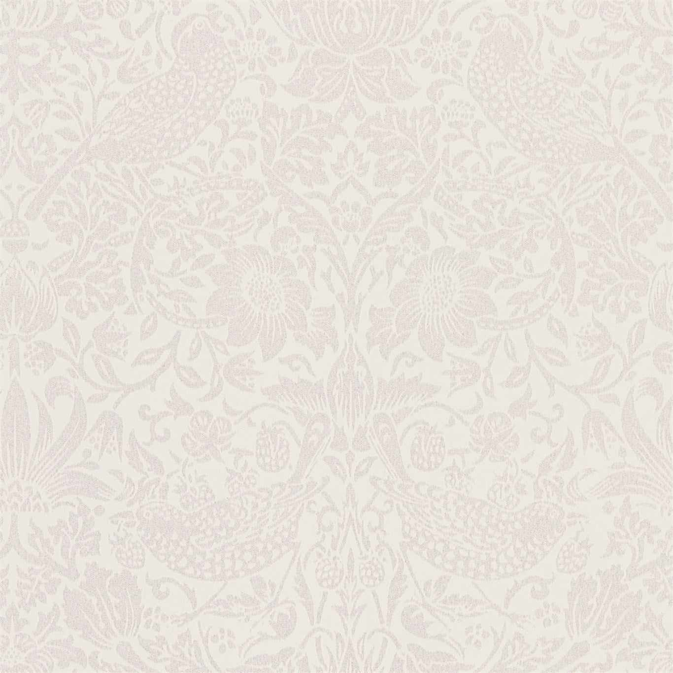 Pure Strawberry Thief Oyster/Chalk Wallpaper DMPU216021 by Morris & Co
