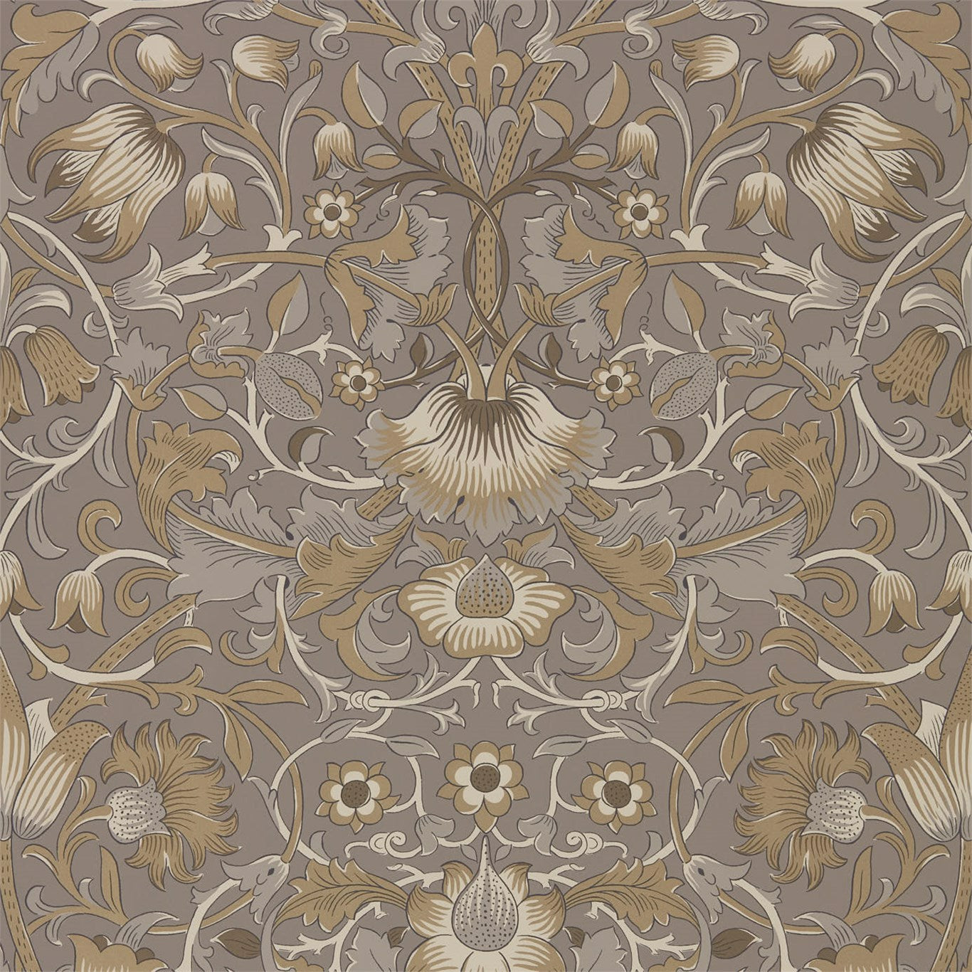 Pure Lodden Taupe/Gold Wallpaper DMPU216028 by Morris & Co