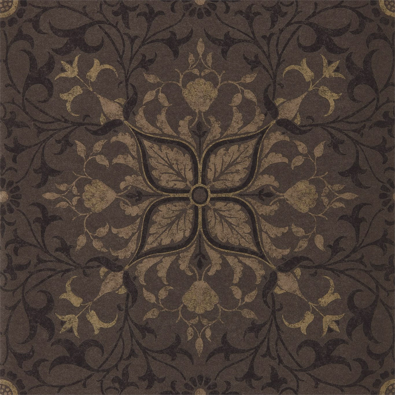 Pure Net Ceiling Charcoal/Gold Wallpaper DMPU216036 by Morris & Co