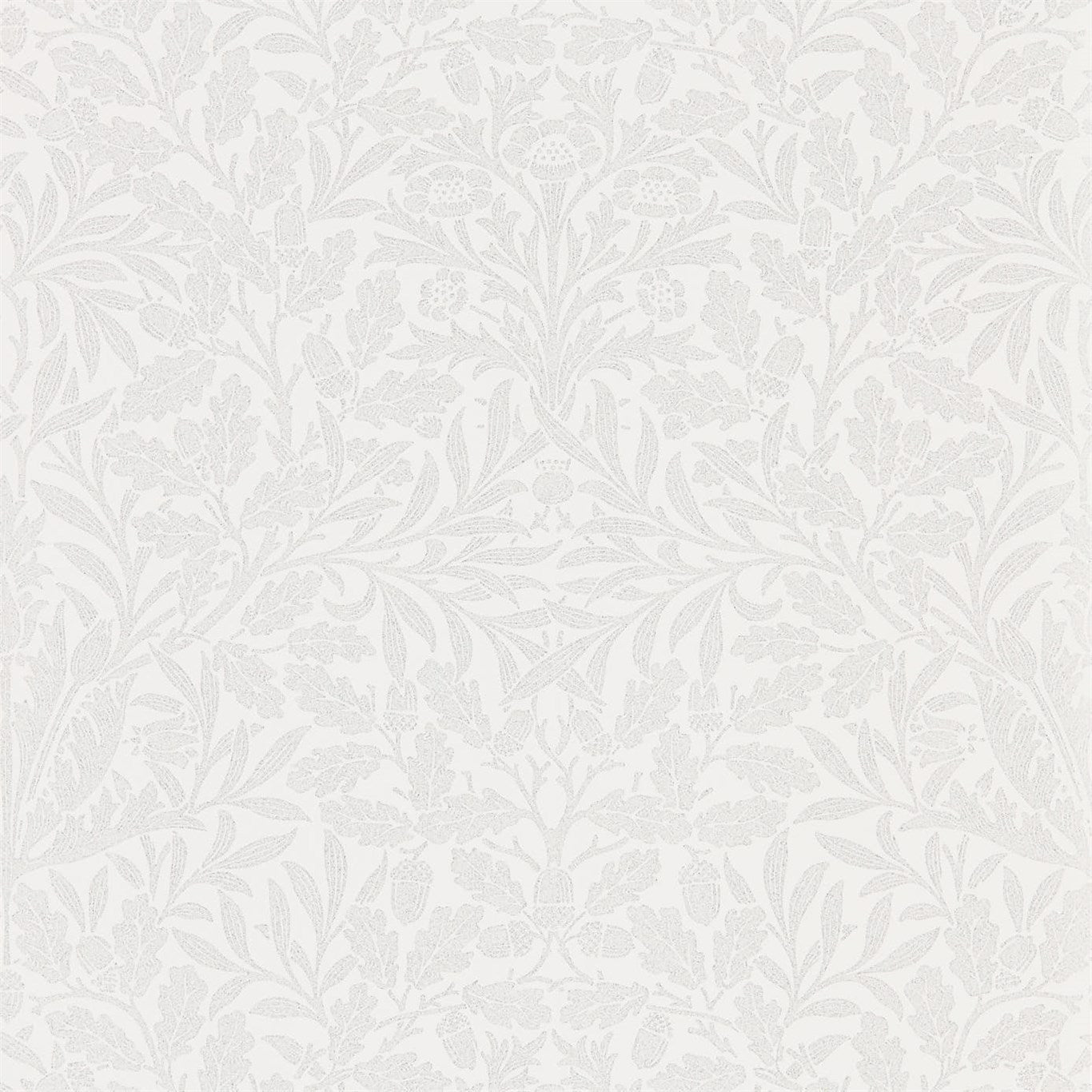 Pure Acorn Chalk/Silver Wallpaper DMPU216043 by Morris & Co