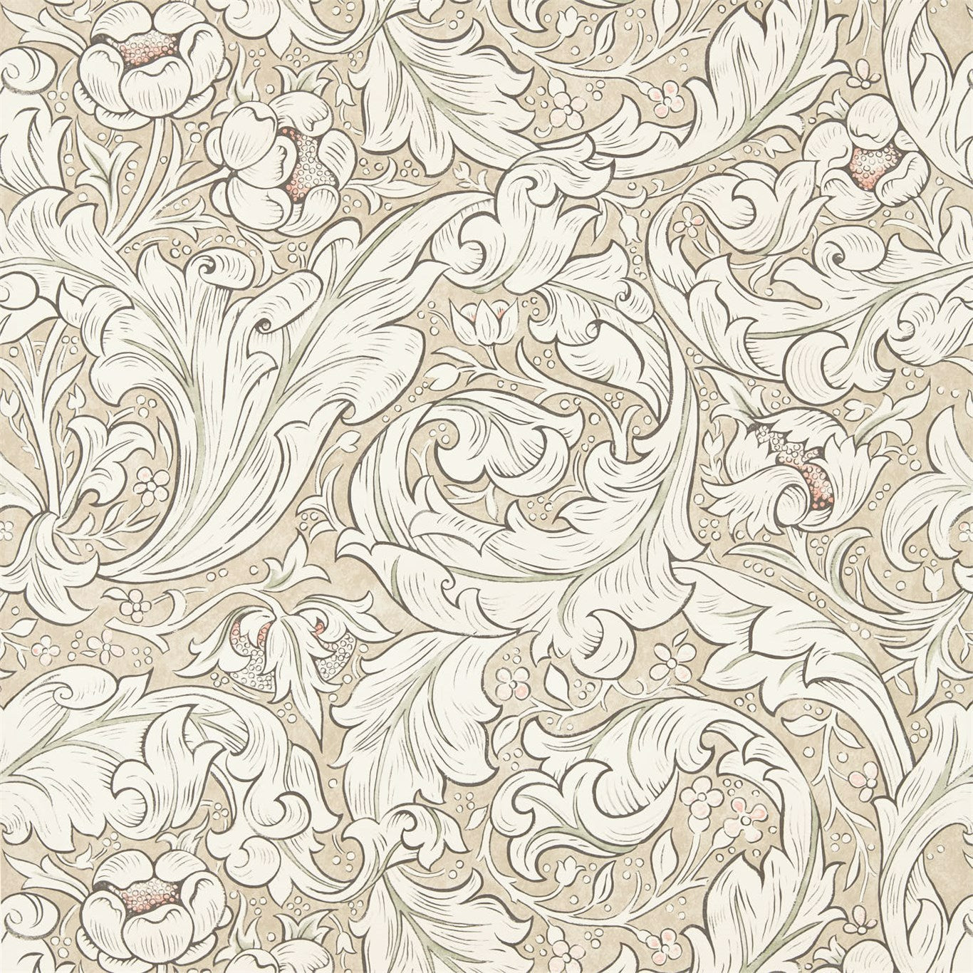 Bachelors Button Linen/Coral Wallpaper DMPU216051 by Morris & Co