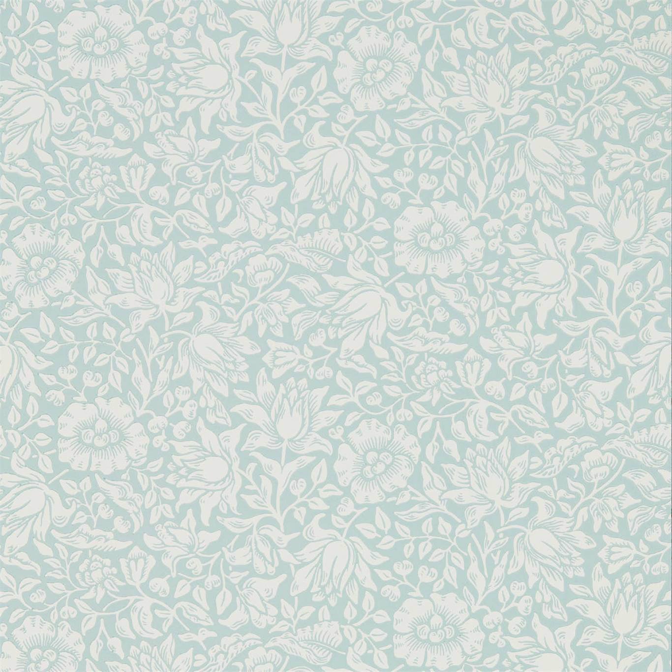 Mallow Chalk Duck Egg Wallpaper DMSW216679 by Morris & Co