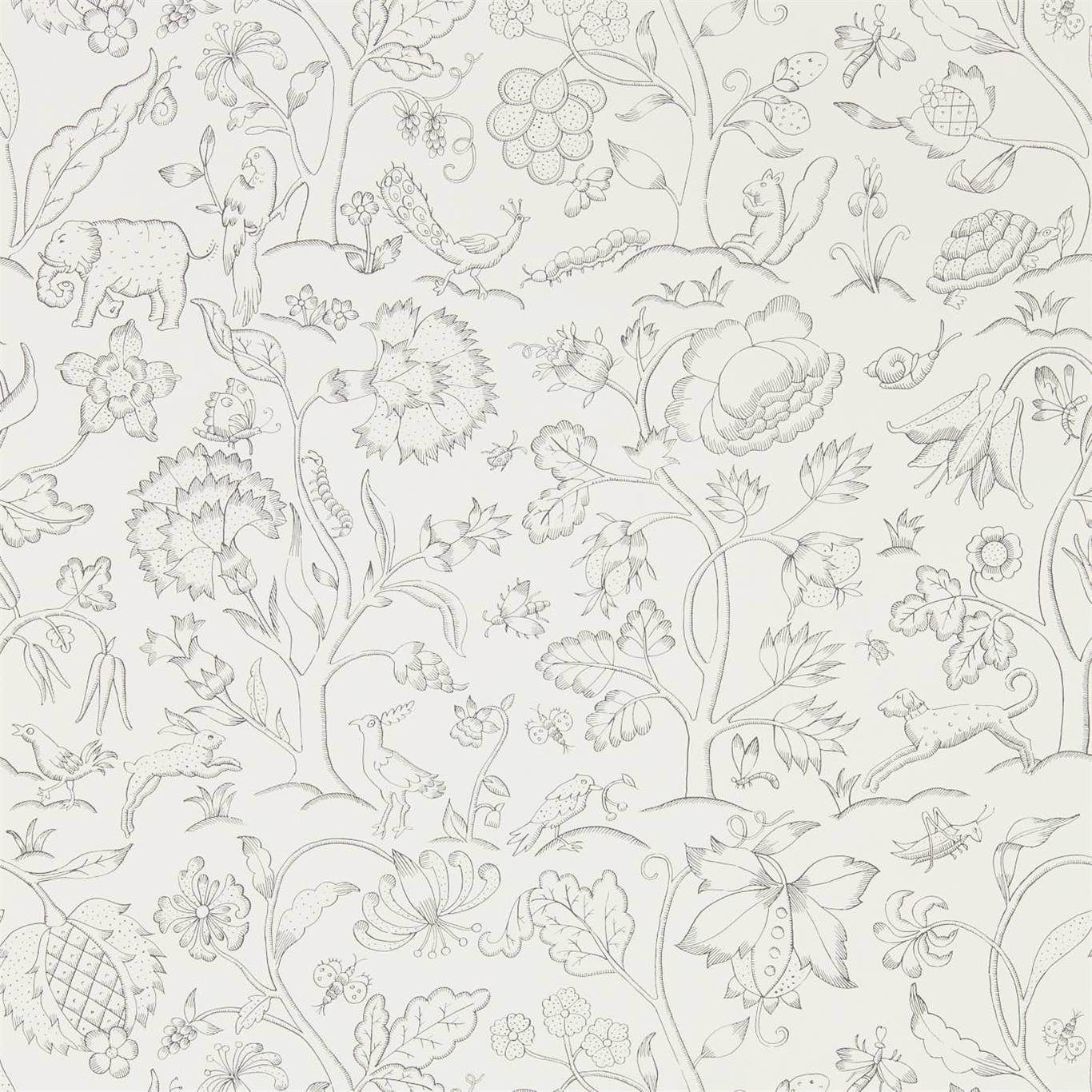Middlemore Chalk Charcoal Wallpaper DMSW216693 by Morris & Co