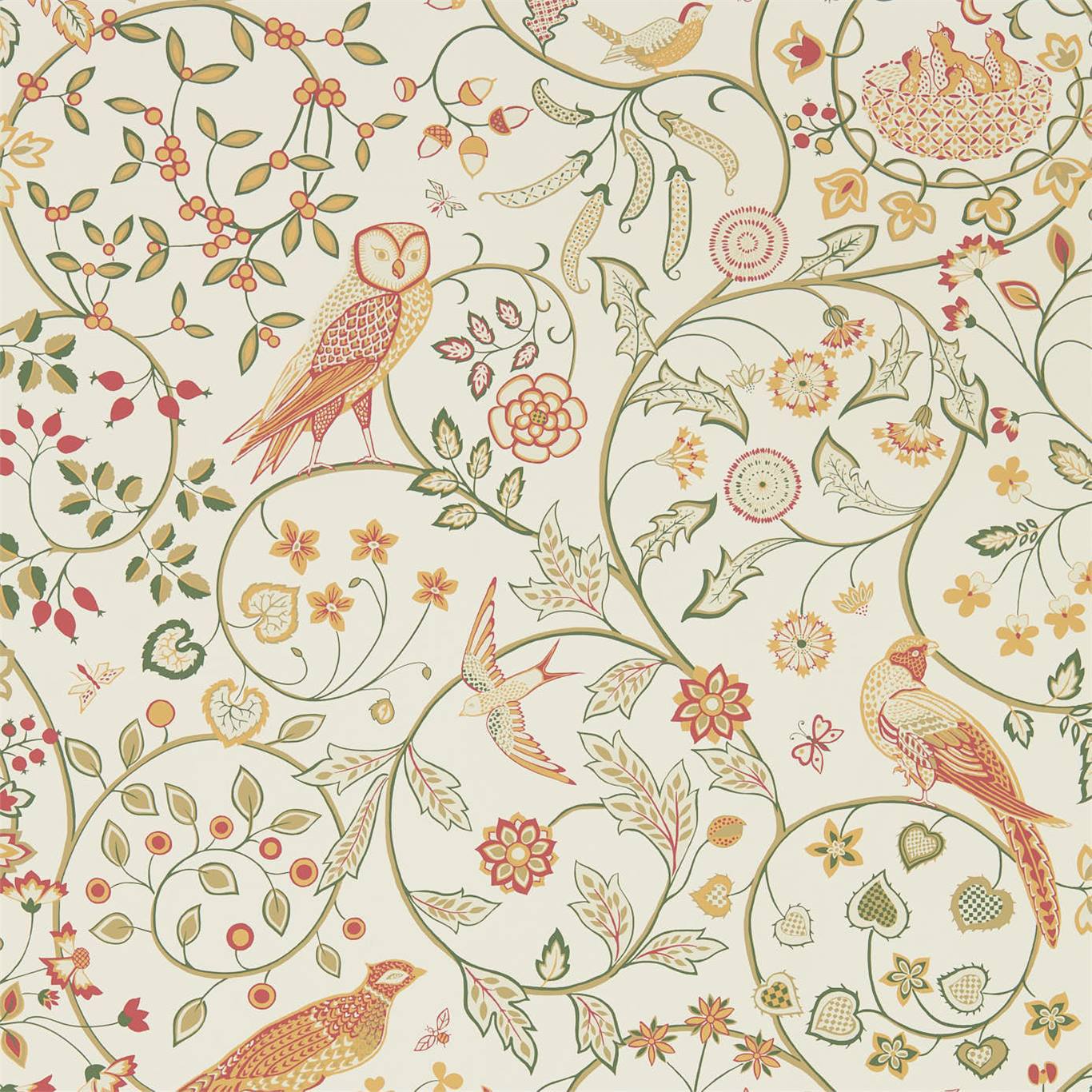 Newill Ivory Sage Wallpaper DMSW216705 by Morris & Co