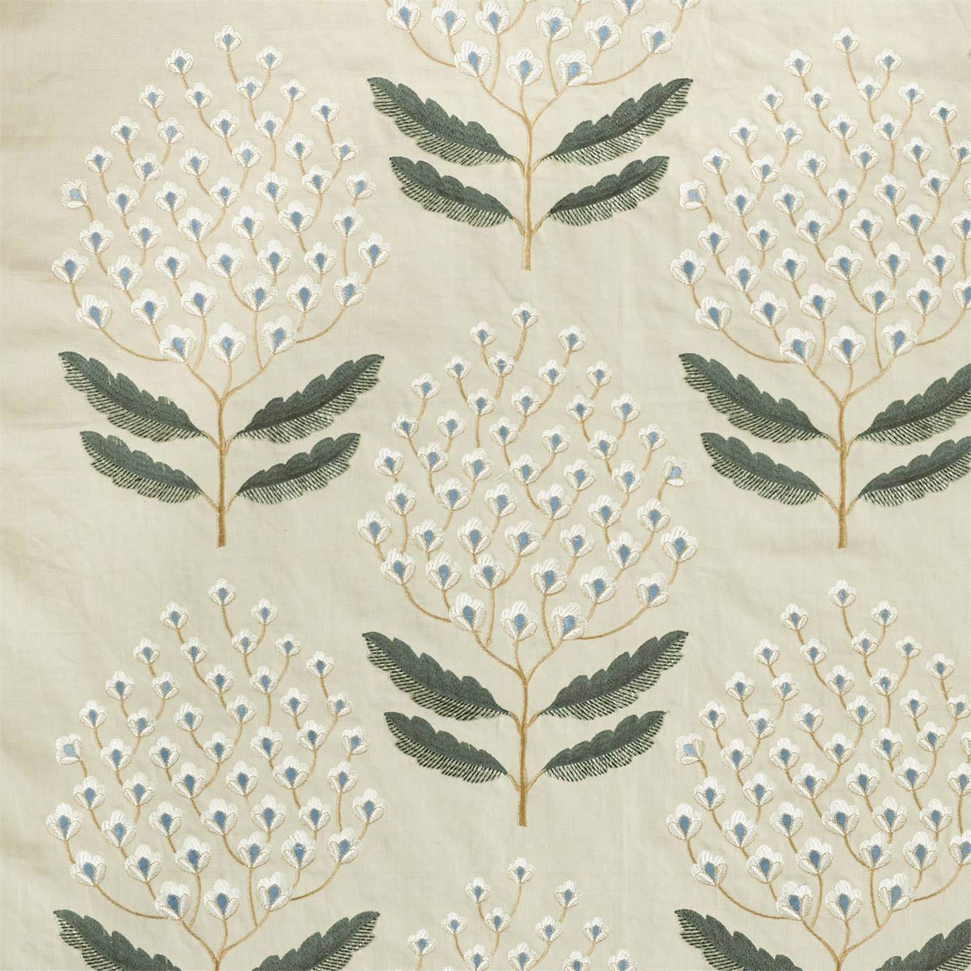 Bellis Silver Fern Fabric By Sanderson