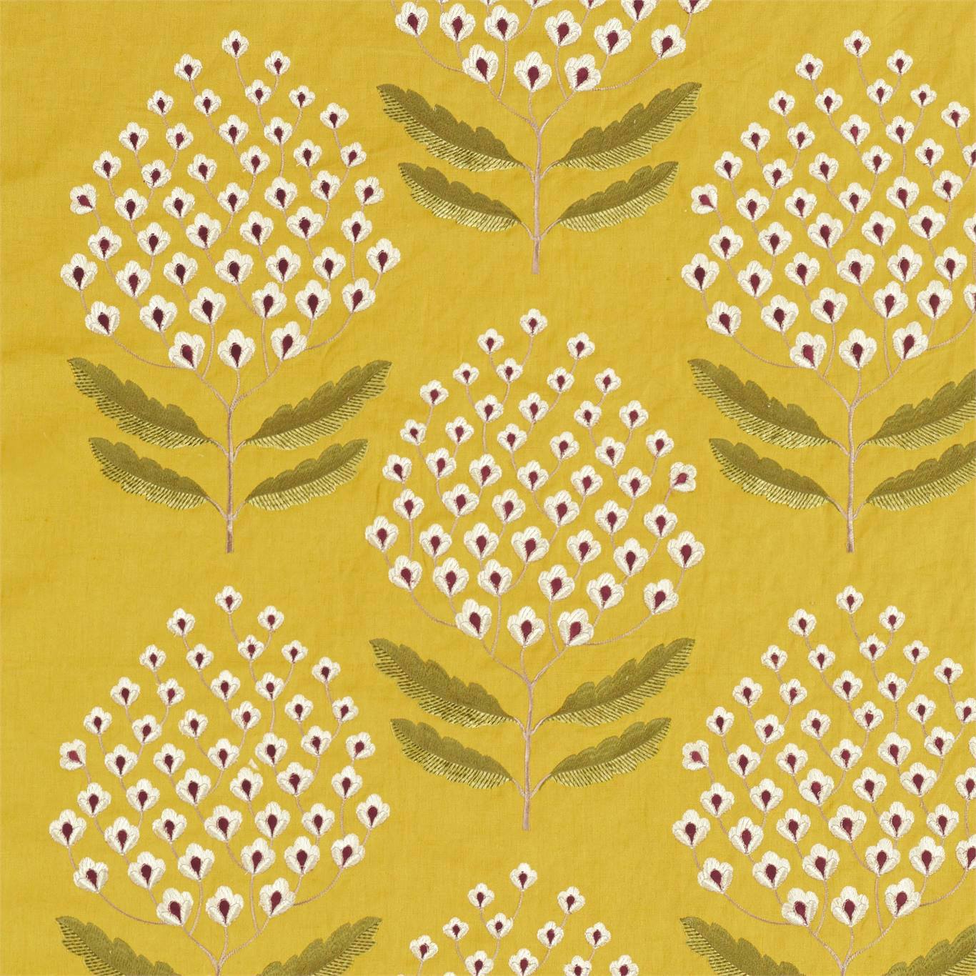 Bellis Woodland Yellow Fabric By Sanderson