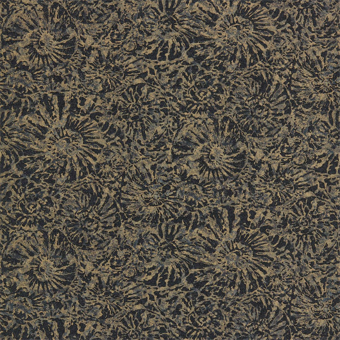 Ammonite Charcoal/Brass Wallpaper EANW112562 by Harlequin
