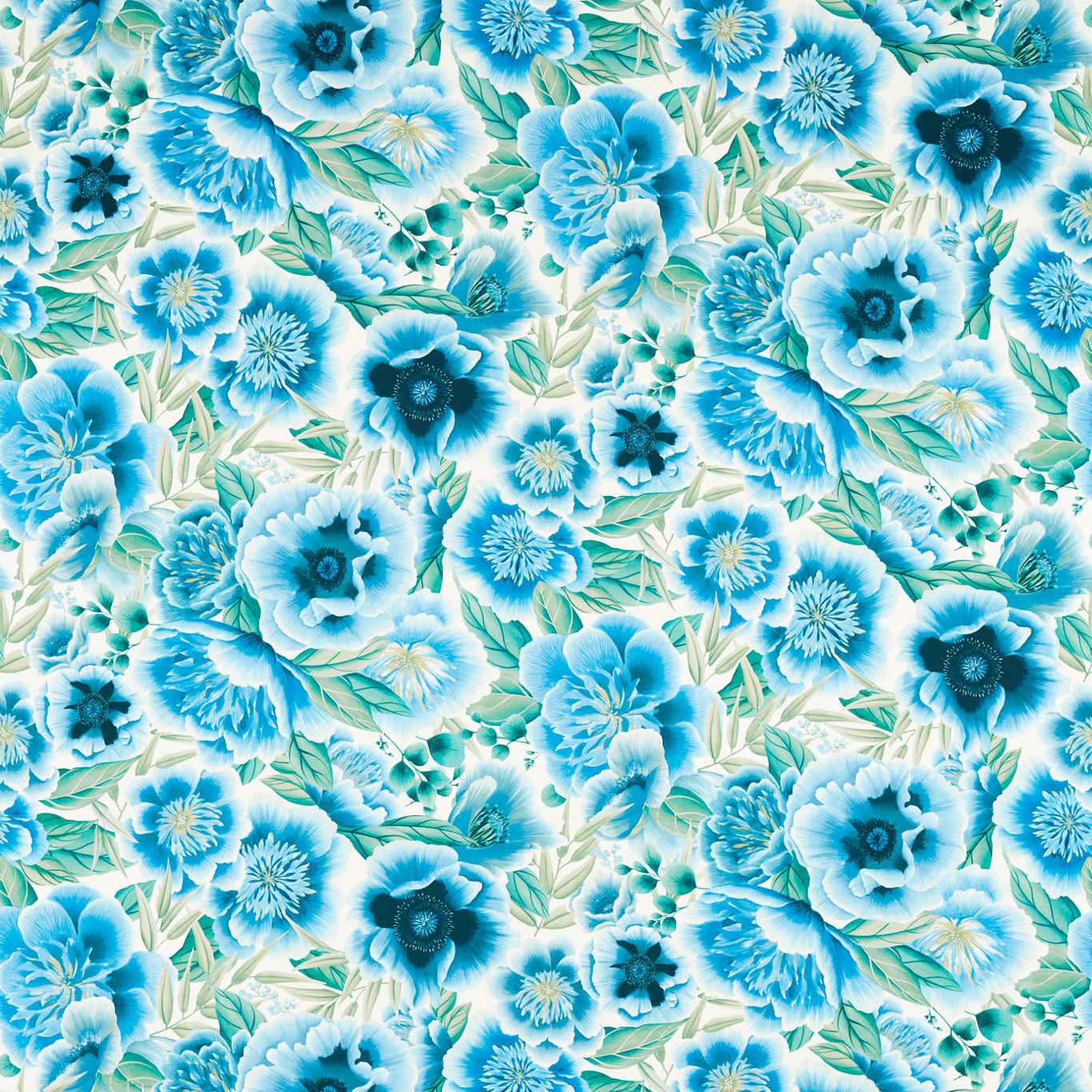 Marsha Delft/Lagoon/Porcelain Fabric By Harlequin x Diane Hill