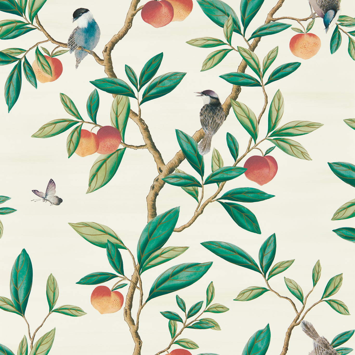 Ella Fig Blossom/Fig Leaf/ Nectarine Wallpaper HDHW112906 by Harlequin