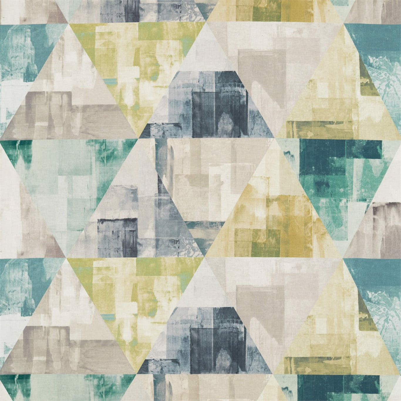 Geodesic Emerald/Linden/Topaz Fabric By Harlequin