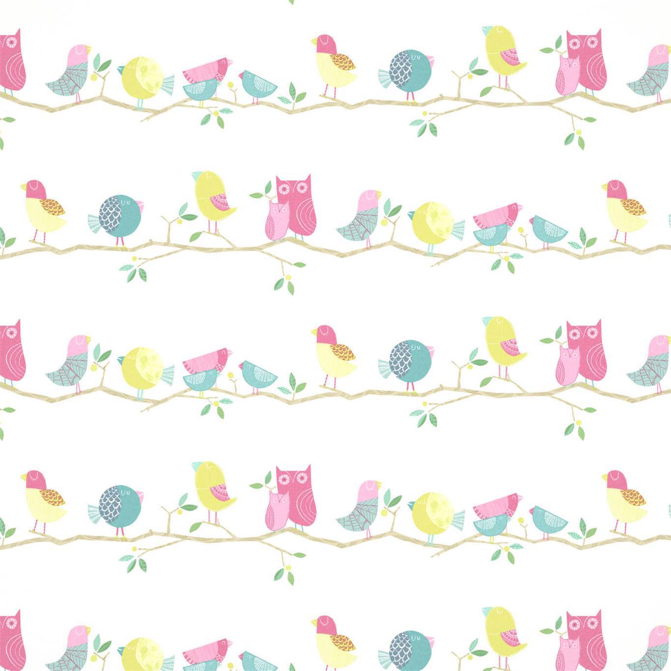 What A Hoot Wallpapers 70515 What A Hoot Pink Aqua Apple And Natural Wallpaper HLTF112650 by Harlequin