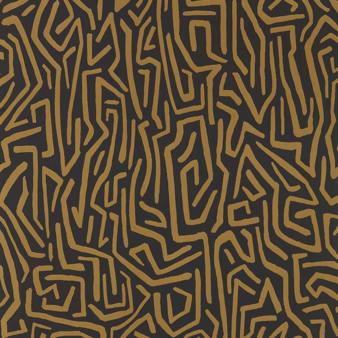 Melodic Gold/Black Earth Wallpaper HQN2112829 by Harlequin