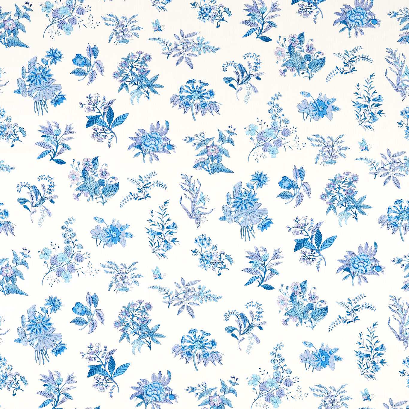Woodland Floral Lapis/Amethyst/Pearl Fabric By Harlequin